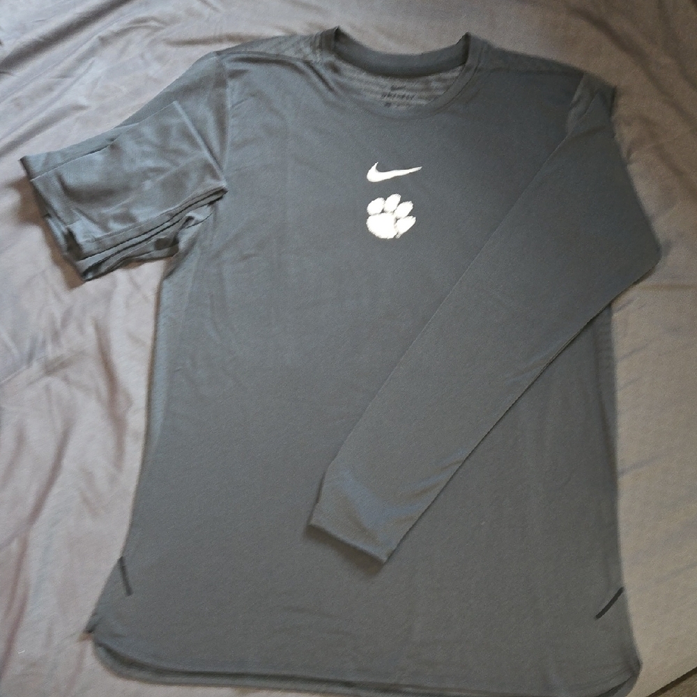 Clemson Nike Men's Gray Long Sleeve Shirt